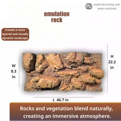 3D Reptile Terrarium Scaping Panel （Compatible with 47.2 × 23.6）